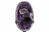 Sparkling Amethyst Geode with Metal Stand - Uruguay #372983-1
